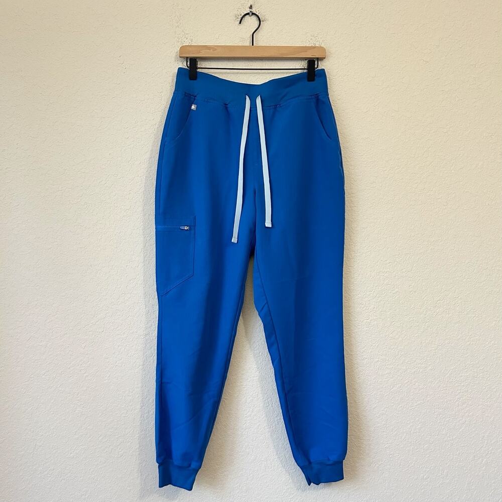 FIGS HW Zamora Scrub Pants Blue Cargo Jogger Nurse Medical Workwear